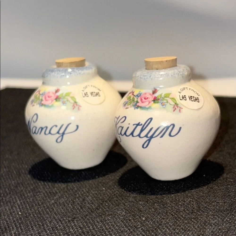 Floral Cream Ceramic Jars
